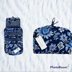 Vera Bradley Tropics Tapestry Medium Travel Organizer Blue Floral Toiletry Bag